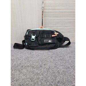 Adidas Amplifier 2 Men Crossbody Bag Black Mint Green Coral Accents Lined Casual